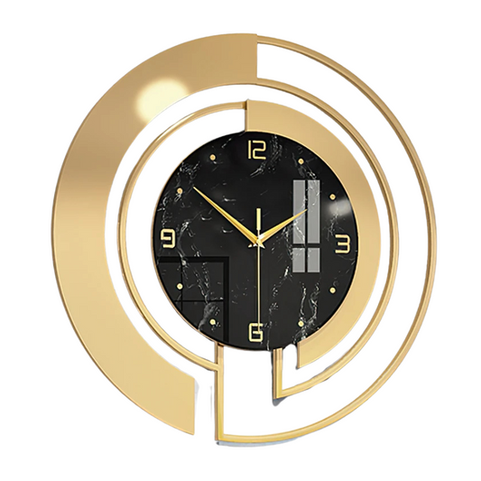 Horloge murale métal doré