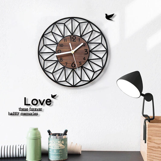 Horloge murale industrielle noire