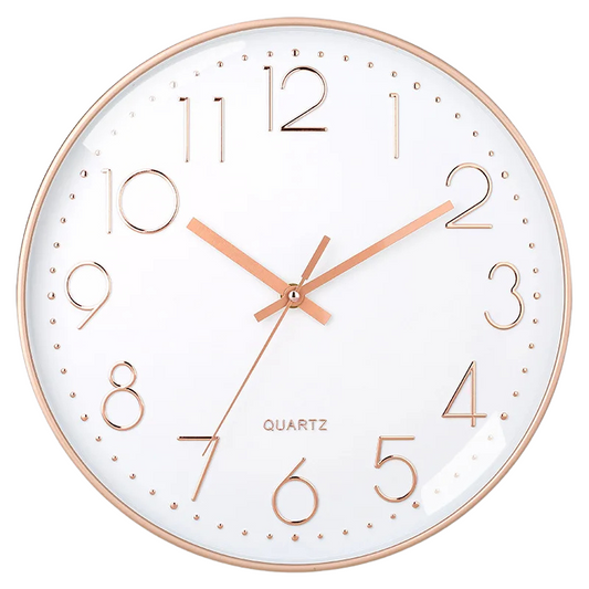 Horloge murale or rose