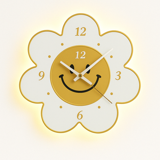 Horloge murale LED fleur