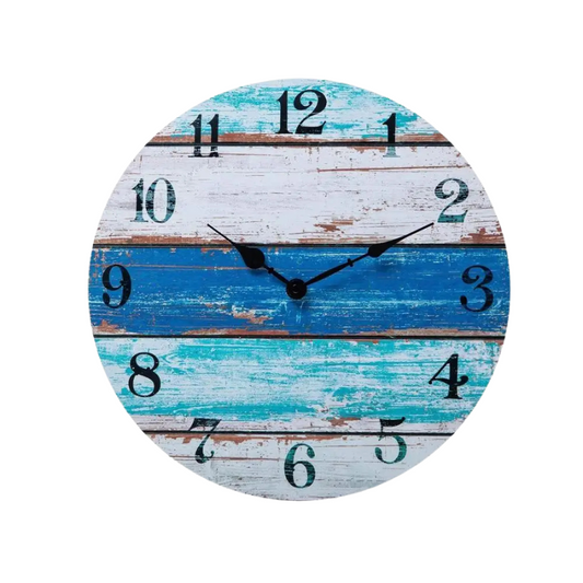 Horloge murale bleue