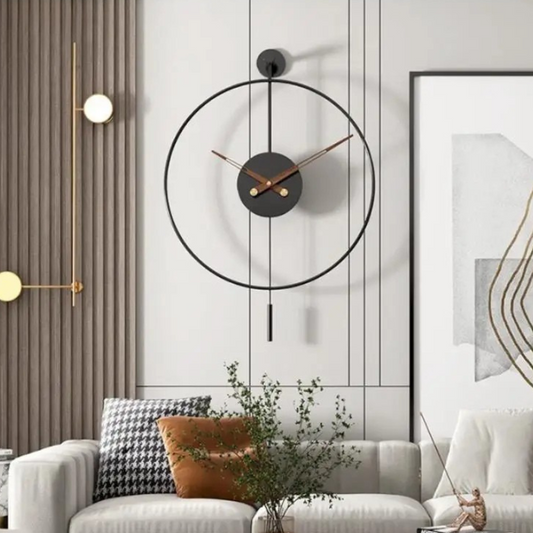 Grande horloge murale moderne noire