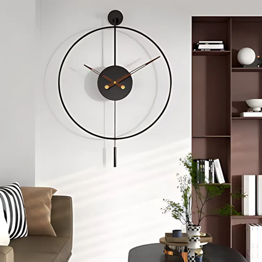 Grande horloge murale moderne noire