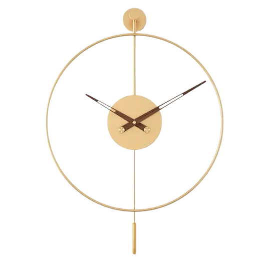 Grande horloge murale moderne dorée