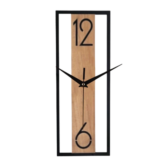 Horloge murale bois métal