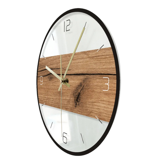 Horloge murale bois et métal