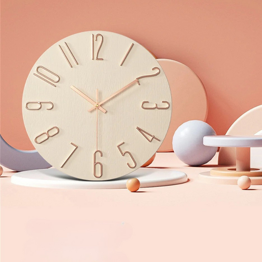 Horloge murale bois blanchi