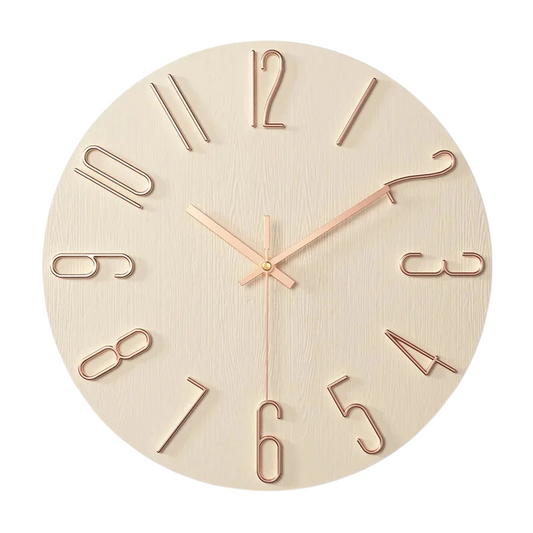 Horloge murale bois blanchi