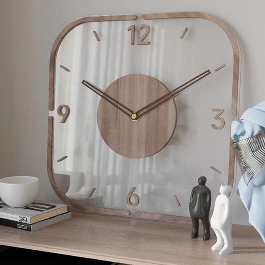 Horloge murale décorative bois