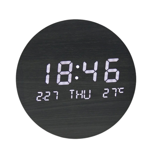 Horloge murale LED noir