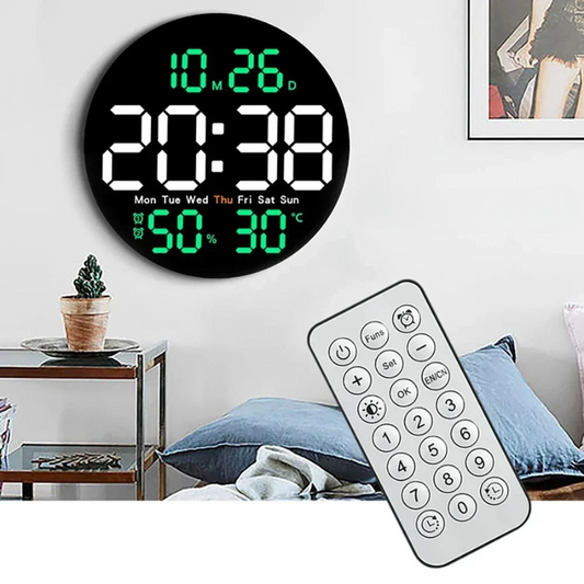 Horloge murale numérique noire