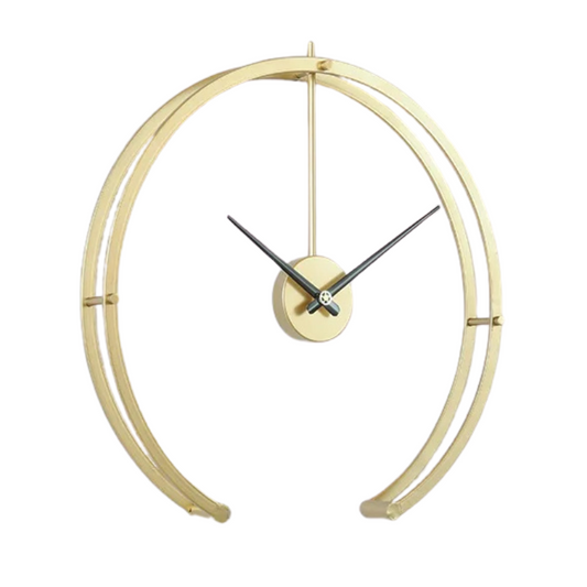 Grande horloge murale noire et dorée