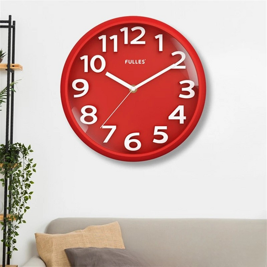 Horloge murale rouge silencieuse