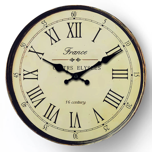 Horloge murale vintage silencieuse antique