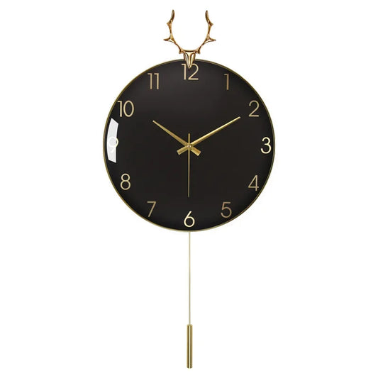 Horloge murale noire métal