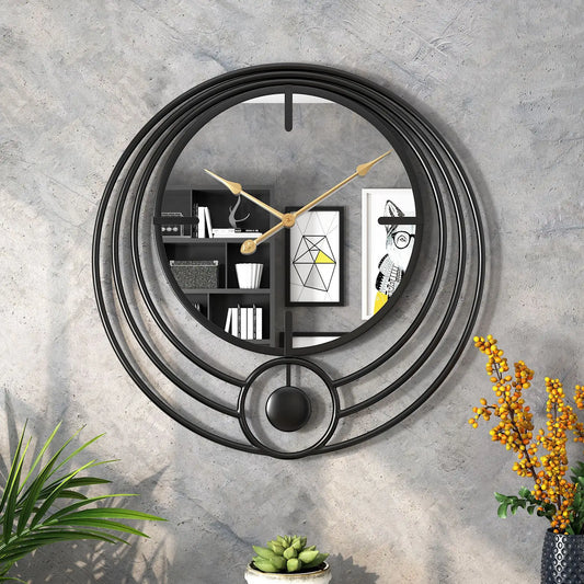 Horloge murale miroir