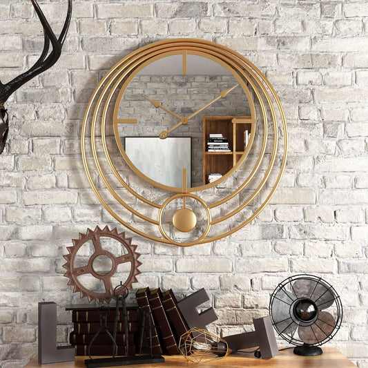 Horloge murale design miroir