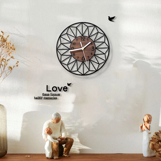 Horloge murale industrielle noire