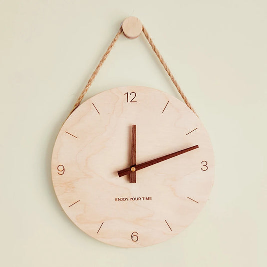 Horloge murale bois avec corde