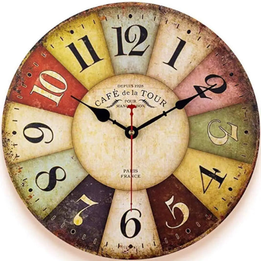 Horloge murale vintage bois