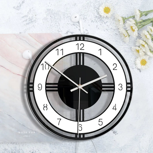 Horloge murale design noire et blanche