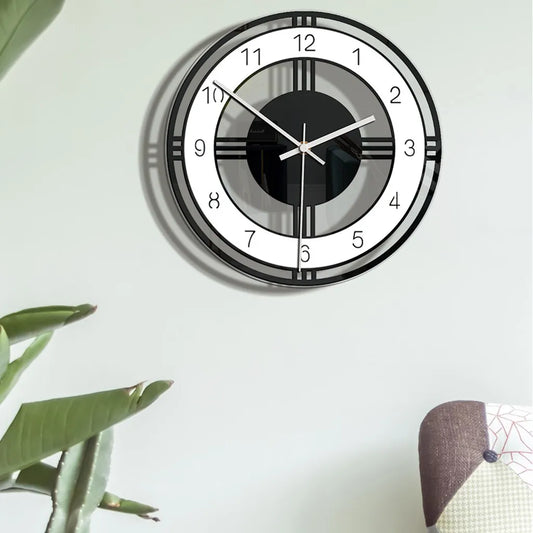 Horloge murale design noire et blanche