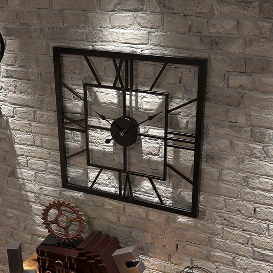 Grande horloge murale miroir