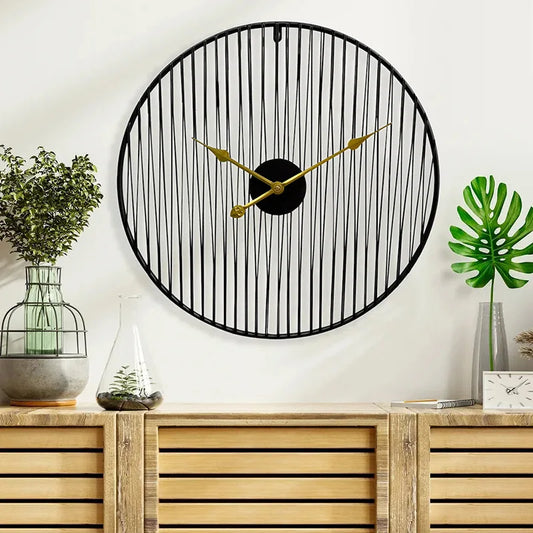Horloge murale design 60 cm noire