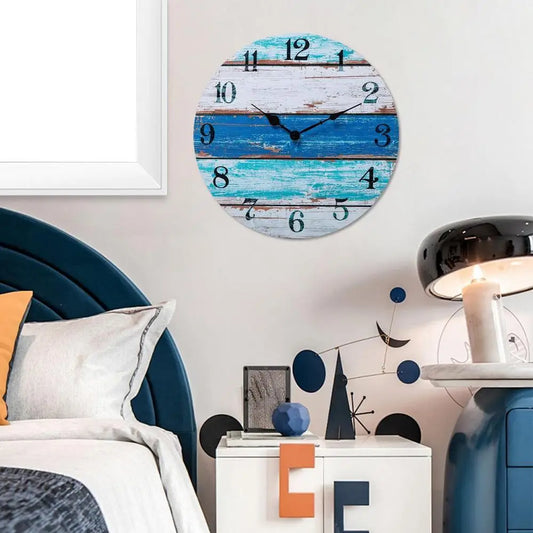 Horloge murale bleue