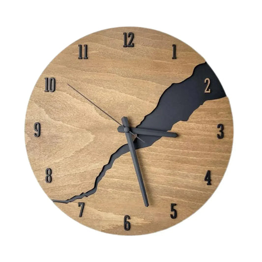 Horloge murale industrielle bois