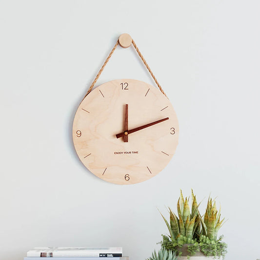 Horloge murale bois avec corde