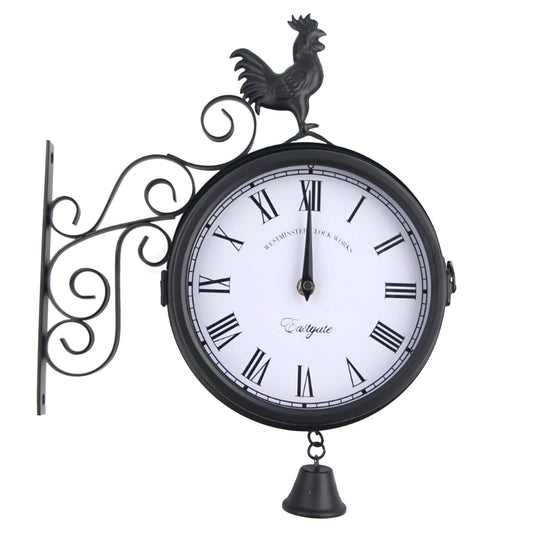 Horloge murale vintage métal noir