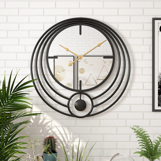 Horloge murale miroir